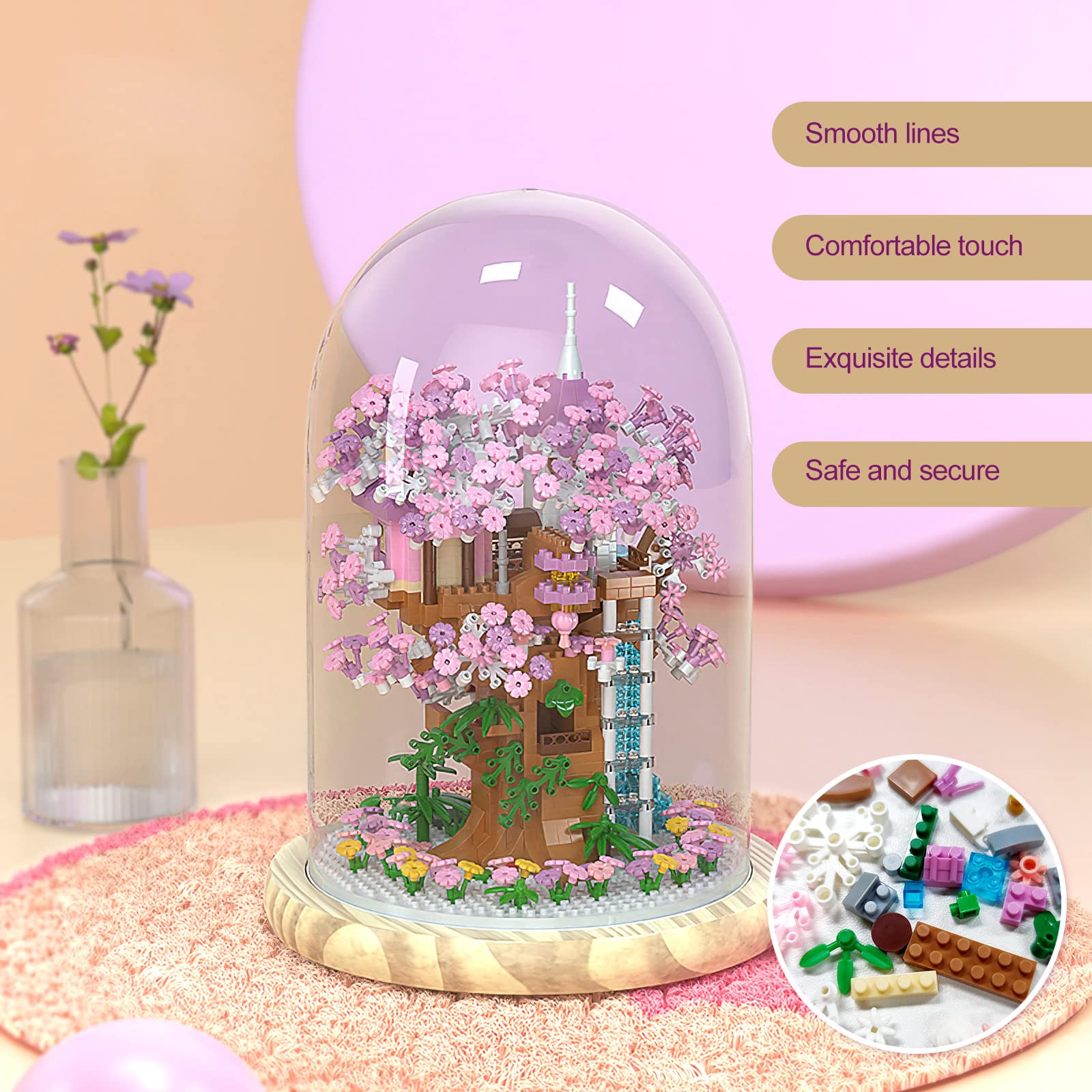 Amazon.com: Insgen Cherry Blossom Bonsai Tree House Building